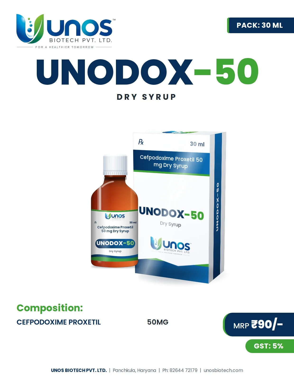 UNODOX-50 — Paediatric Range