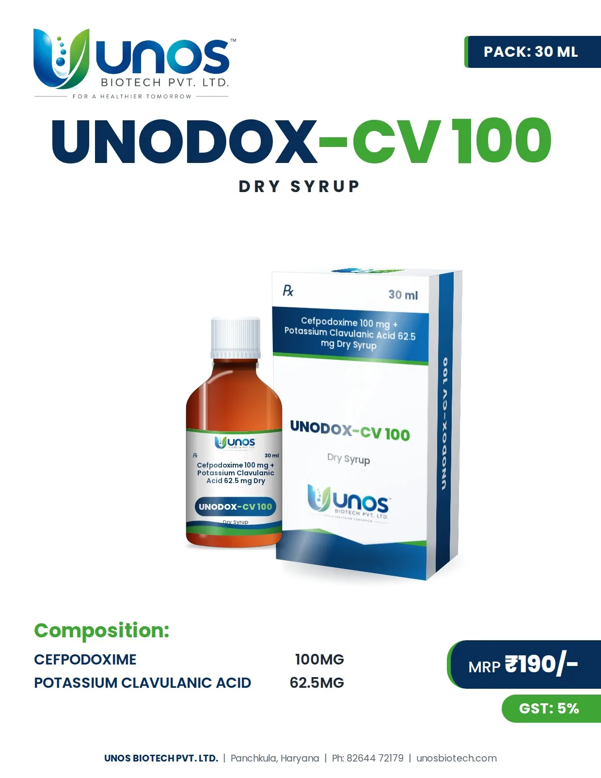 UNODOX-CV 100 — Paediatric Range