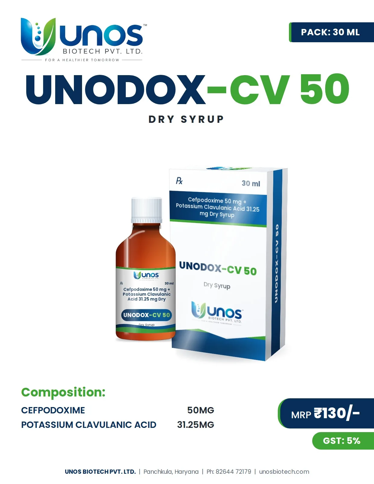 UNODOX-CV 50 — Paediatric Range