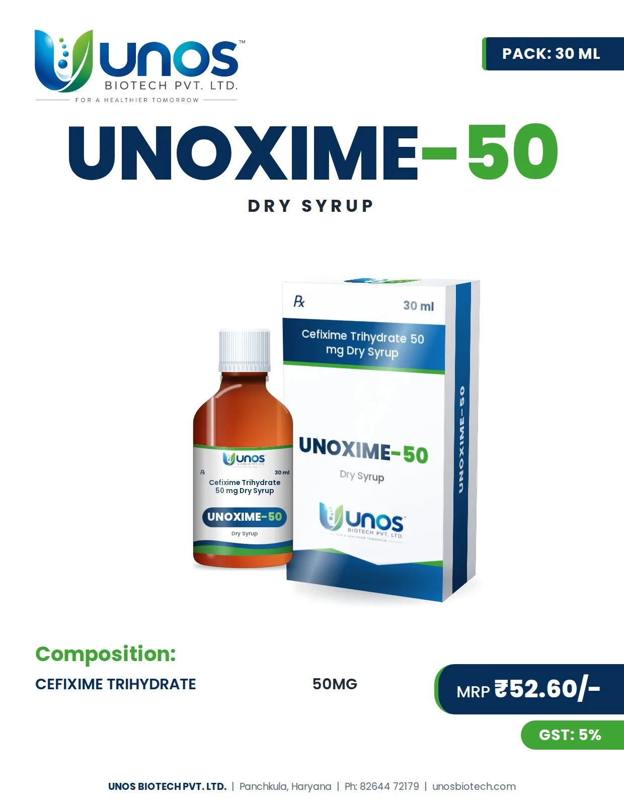 UNOXIME-50 — Paediatric Range